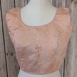 Light Peach Readymade Saree / Lehenga Blouse